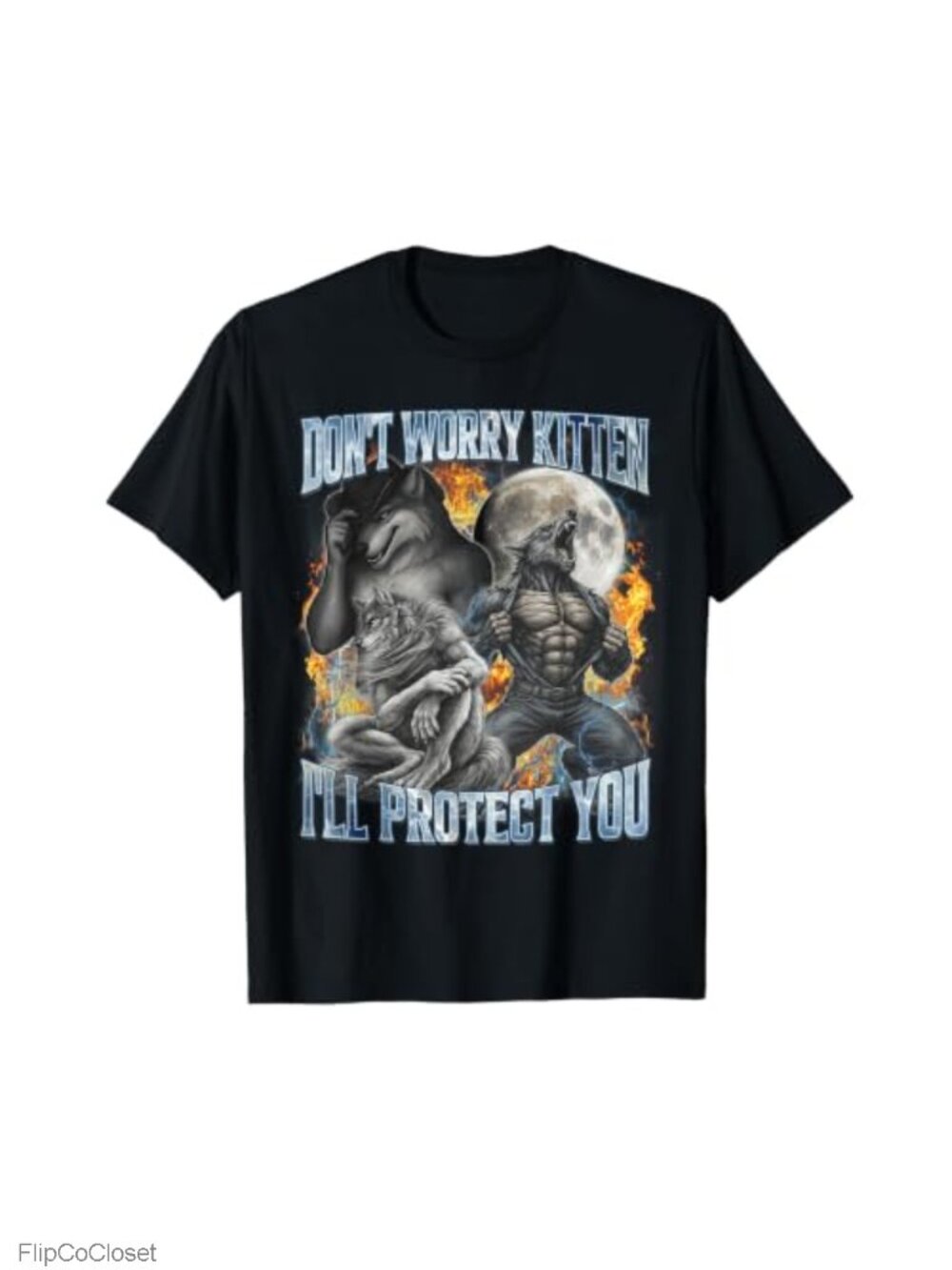 Funny Alpha Wolf Meme T-Shirt Short Sleeve Novelty Tee